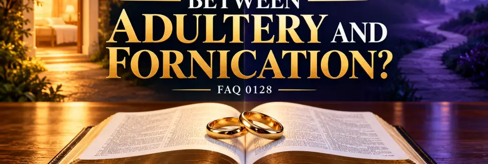 Open Bible and gold wedding rings illustrating the biblical difference between adultery and fornication