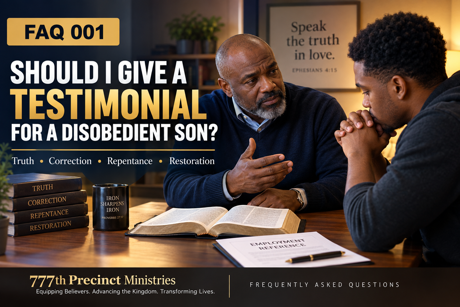WORK TESTIMONIAL FOR A DISOBEDIENT SON