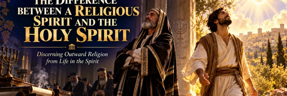 A contrast between rigid outward religion and a believer walking in the light and freedom of the Holy Spirit.