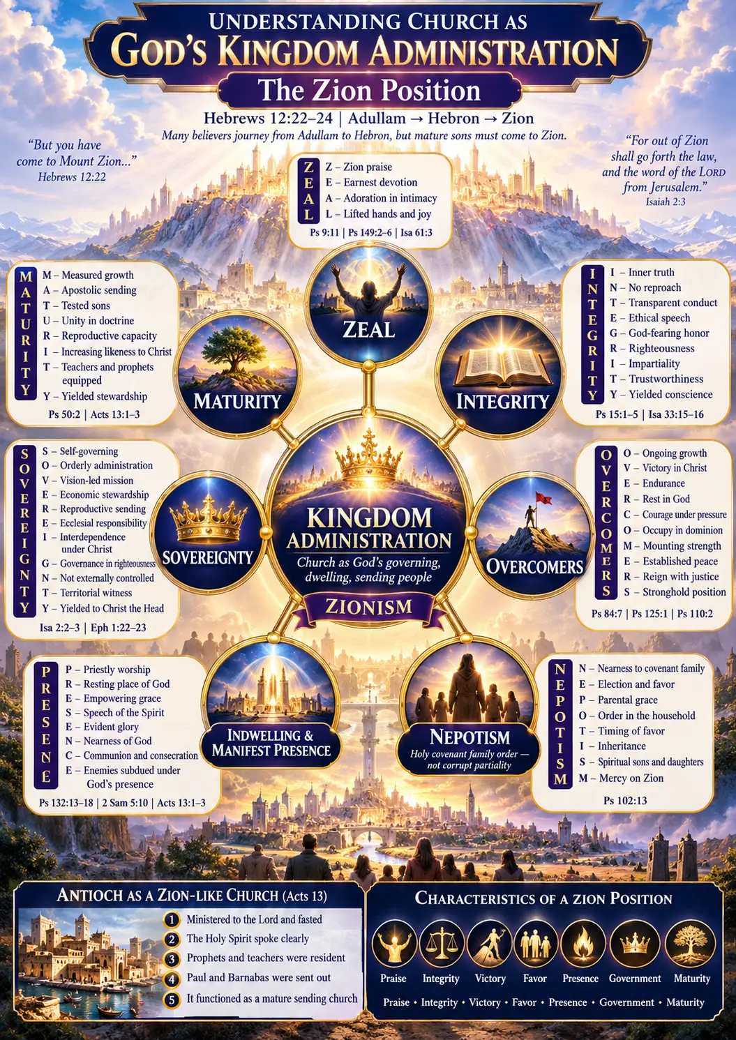 Understanding Church as God's Kingdom Administration graphic on the Zion position
