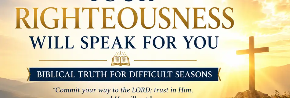 Your Righteousness Will Speak For You: Biblical Truth For Difficult Seasons