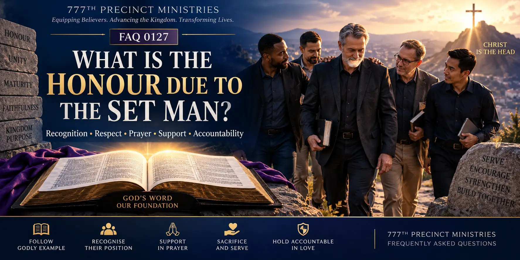 Biblical honour due to a set man through recognition, respect, prayer, support, service and Christ-centred accountability.