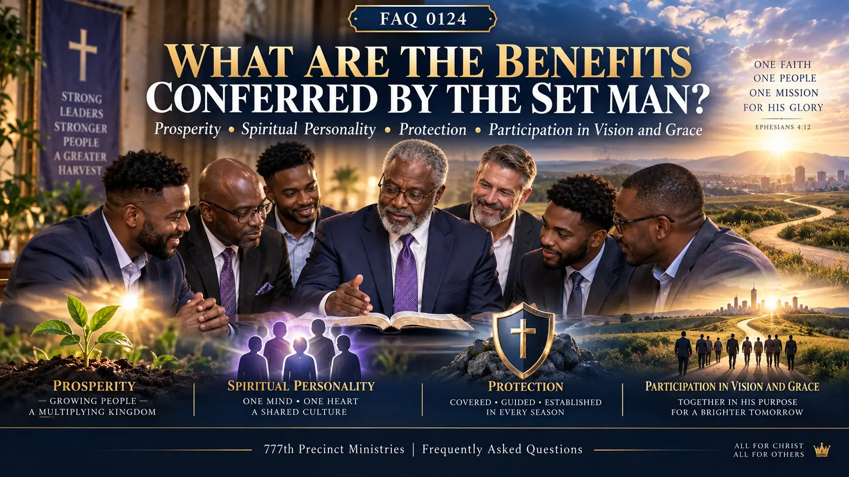 Faithful set man leadership strengthening the church through prosperity, spiritual culture, protection and shared vision and grace.